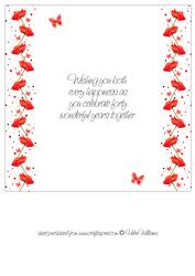 Poppy & Butterfly Wishes Ruby Anniversary Insert 8x8 Inch