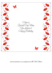 Poppy & Butterfly Wishes 8x8 Inch Insert Mum Birthday