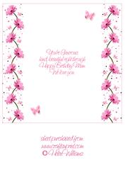 Pink Gerbera & Butterfly Wishes 8x8 Inch Insert Mum Birthday