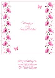 Pink Gerbera & Butterfly Wishes 8x8 Inch Insert Birthday