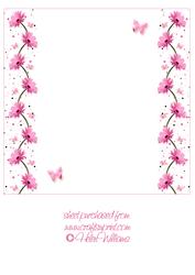 Pink Gerbera & Butterfly Wishes 8x8 Inch Insert