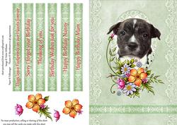 Puppy & Flowers Topper
