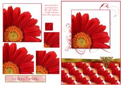 Red Gerbera Pyramid
