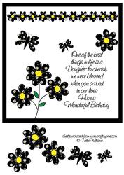 Daisy Daisy 8x8 Inch Topper Daughter Birthday