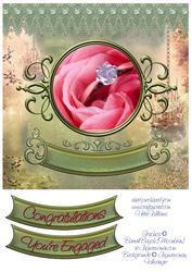 Ring in a Pink Rose 8x8inch Topper