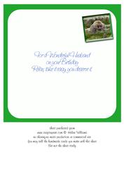 Baboon Husband Birthday 8x8inch Insert