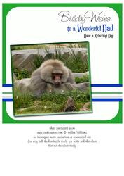 Baboon Dad Birthday 8x8inch Card Front