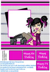 Hot Pink Delores D'ammage 8x8 Inch Card Front