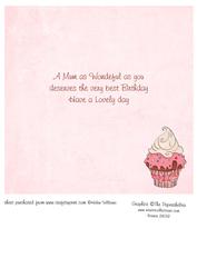 Cupcake for Mum Birthday Insert to Fit 8x8 Inch