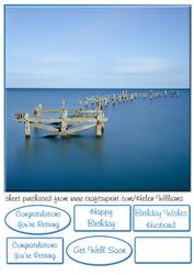 Old Pier in Blue Scenic Topper 8x8inch