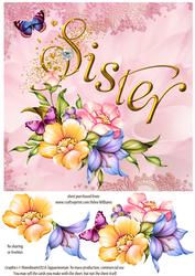 Sister Butterfly & Flowers Step by Step