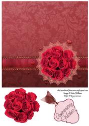 Posy of Roses 8x8inch Topper