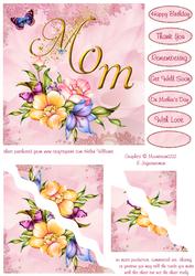 Mom Pink Flowers & Butterflies Corner Stacker