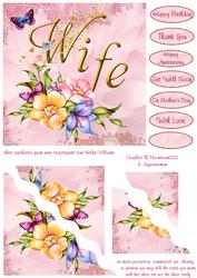 Wife Pink Flowers & Butterfly Corner Stacker