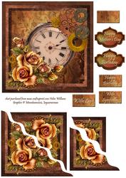 Autumn Roses in Time Steampunk Corner Stacker