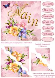 Nain Pink Flowers & Butterfly Corner Stacker