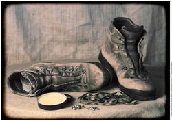 Old Walking Boots A4 Topper