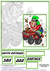 Quad Bike Maximum Mud Card Front 8x8 Inch