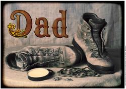 Old Walking Boots A4 Topper Dad