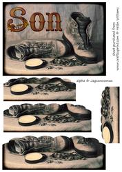 Old Walking Boots Son 7x5inch Bottom Stacker