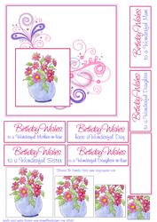 Pot of Flowers & Swirls Pyramid