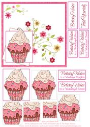 Cupcake & Flower Swirls Pyramid