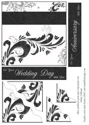 Black & White Swirls Wedding Corner Stacker