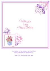 Pot of Flowers Insert Happy Birthday
