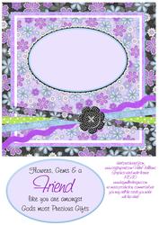 Flower Power in Black & Lilac 8x8inch Topper