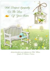 Deepest Sympathy on the Loss of Your Sister 8x8inch Topper