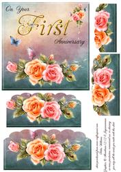 Rosy Glow First Anniversary Bottom Stacker