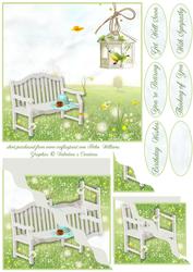 Beautiful Garden Bench & Hat Corner Stacker