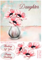 Pink Anemone Daughter 8x8inch Step by Step