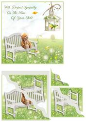 Teddy on a Bench Corner Stacker Loss of a Child