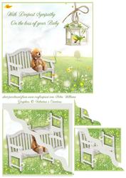 Teddy on a Bench Corner Stacker Loss of a Baby