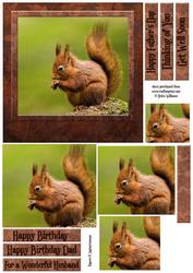 Red Squirrel on Leafy Brown 6inch Corner Stacker