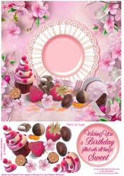 All Things Sweet Chocolate Pink & Plate 8x8inch