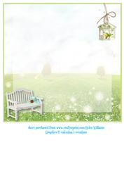 Beautiful Garden Bench & Hat 8x8inch Insert