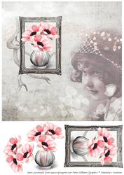 Vintage Anemone & Little Girl 8x8inch Step by Step