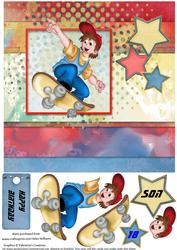 Skateboarder Card Front 8x8inch
