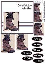 Pup in Boot 6inch Pyramid Birthday Dad