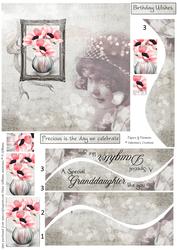 Vintage Anemone & Little Girl 6inch Stacker