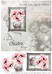 Vintage Anemonetwo Little Girls Sister Like You 8x8inch