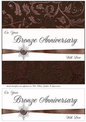 Bronze Anniversary 8x8inch Topper