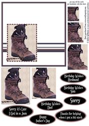 Pup in Boot Pyramid with Sentiments Ink Saving Design 6inch