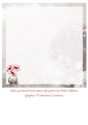 Vintage Anemone & Little Girl 8x8inch Insert