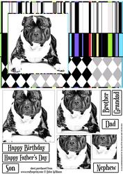 Staffie on Stripes A5 Pyramid