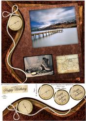 Jetty & Mountain Swirl Border Triple Frame 8x8inch Topper