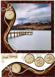 Swirl Border Scenic Single Stacker 8x8inch
