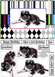 Staffie Cool & Liquorice Stripe Pyramid Topper